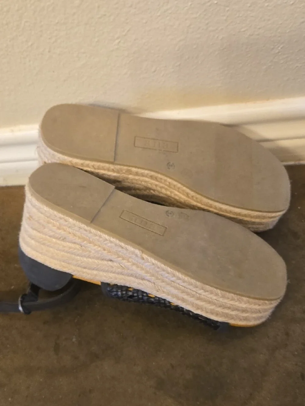 a.n.a Navy Woven Espadrille Platform Wedge Sandals